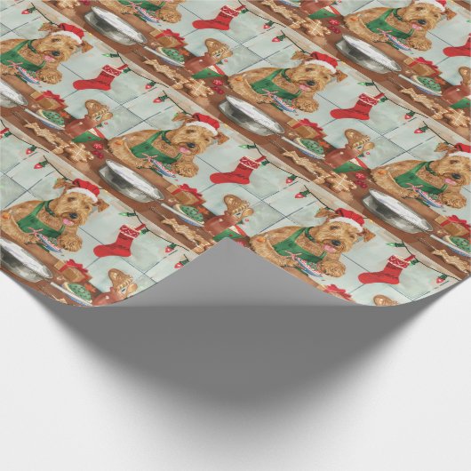 Airedale Terrier Frische Pasta machen Geschenkpapier (Ecke)