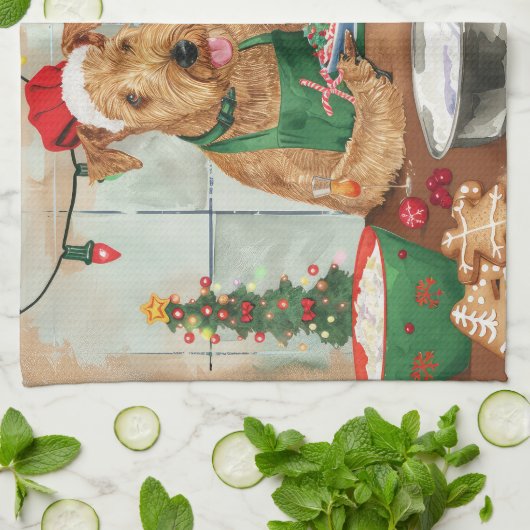 Airedale Terrier Frische Pasta machen Geschirrtuch (Gefaltet)