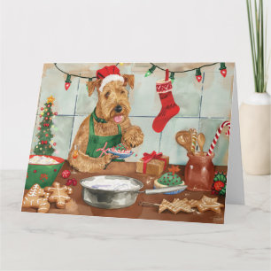 Airedale Terrier Frische Pasta machen Karte