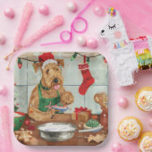 Airedale Terrier Frische Pasta machen Pappteller (Party)