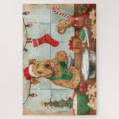 Airedale Terrier Frische Pasta machen Puzzle (Vertikal)