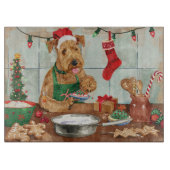 Airedale Terrier Frische Pasta machen Schneidebrett (Vorderseite)