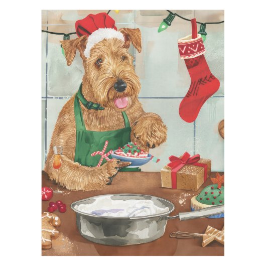 Airedale Terrier Frische Pasta machen Tischdecke (Vorderseite)