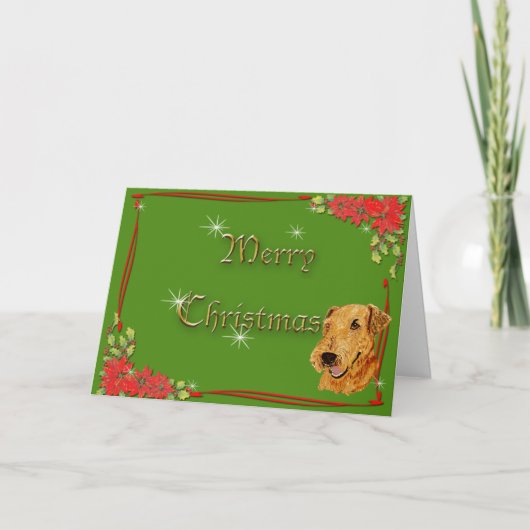 Airedale Terrier Frohe Weihnachten (Vorderseite)