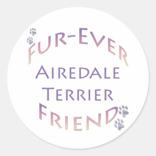 Airedale Terrier Furever Runder Aufkleber