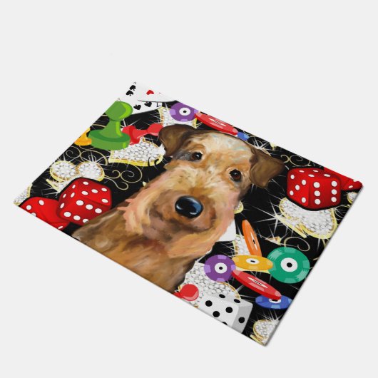 AIREDALE TERRIER FUßMATTE (Schrägansicht)