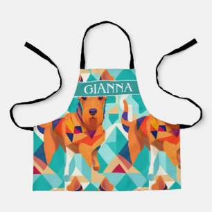 Airedale Terrier Geometric Farbiges Muster Schürze