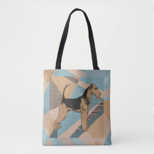 Airedale-Terrier-geometrisches abstraktes Tasche