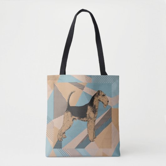 Airedale-Terrier-geometrisches abstraktes Tasche (Vorderseite)