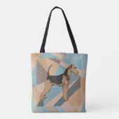 Airedale-Terrier-geometrisches abstraktes Tasche (Rückseite)