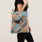 Airedale-Terrier-geometrisches abstraktes Tasche (Von Nahem)