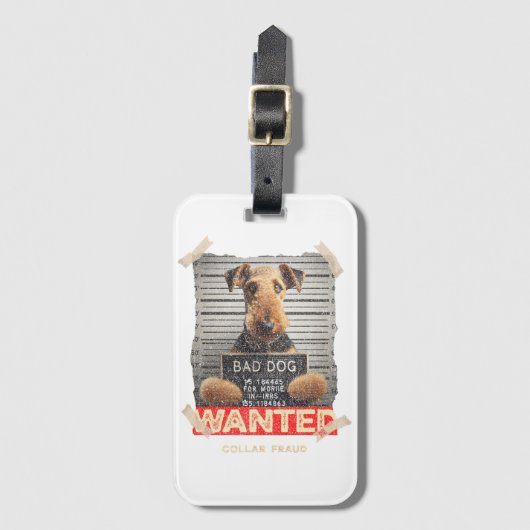 Airedale Terrier Gepäckanhänger (Vorderseite Vertikal)