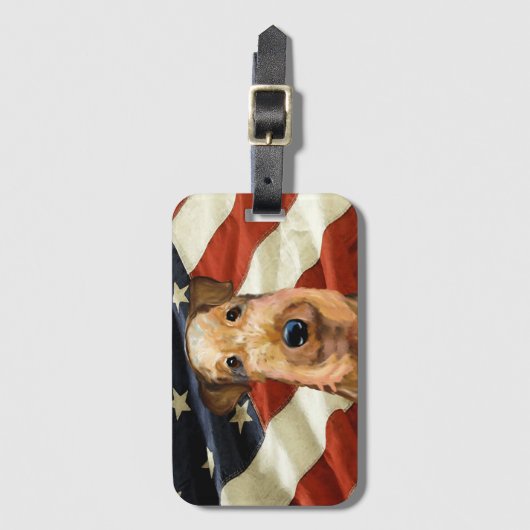 AIREDALE TERRIER GEPÄCKANHÄNGER (Vorderseite Vertikal)