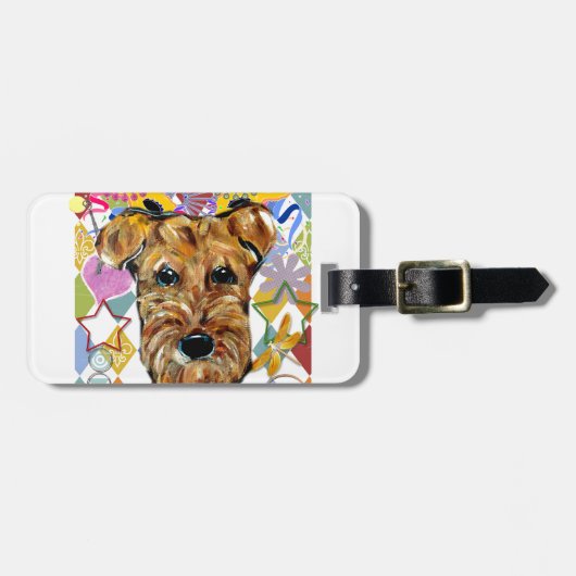 AIREDALE TERRIER GEPÄCKANHÄNGER (Vorderseite horizontal)