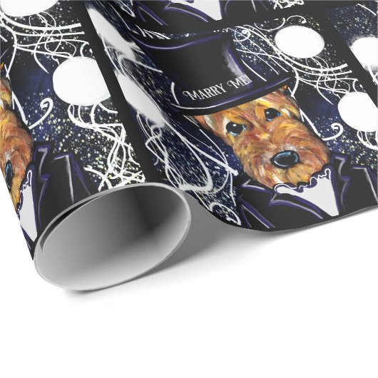 AIREDALE TERRIER GESCHENKPAPIER (Rolleneckpunkt)