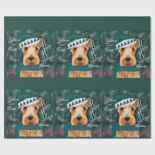 Airedale Terrier Geschenkpapier (Flach)