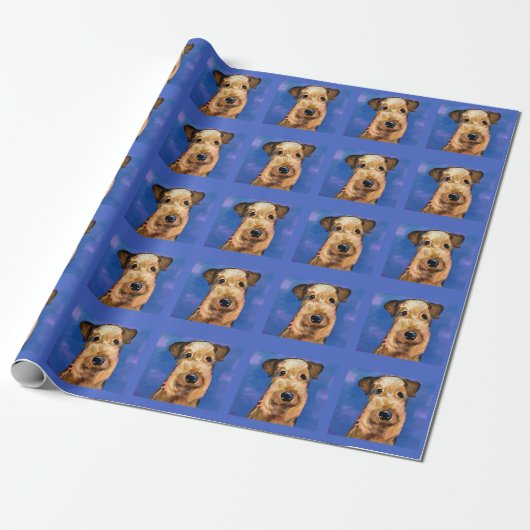 AIREDALE TERRIER GESCHENKPAPIER (Ungerollt)