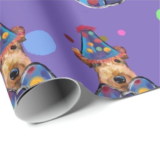 AIREDALE TERRIER GESCHENKPAPIER (Rolleneckpunkt)