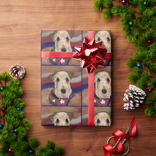 AIREDALE TERRIER GESCHENKPAPIER (Feiertagsgeschenk)