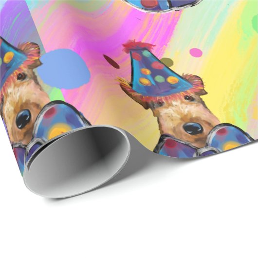 AIREDALE TERRIER GESCHENKPAPIER (Rolleneckpunkt)