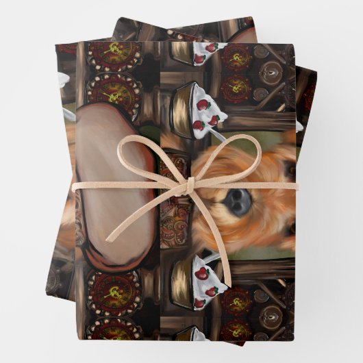 AIREDALE TERRIER GESCHENKPAPIER SET (Beispiel)