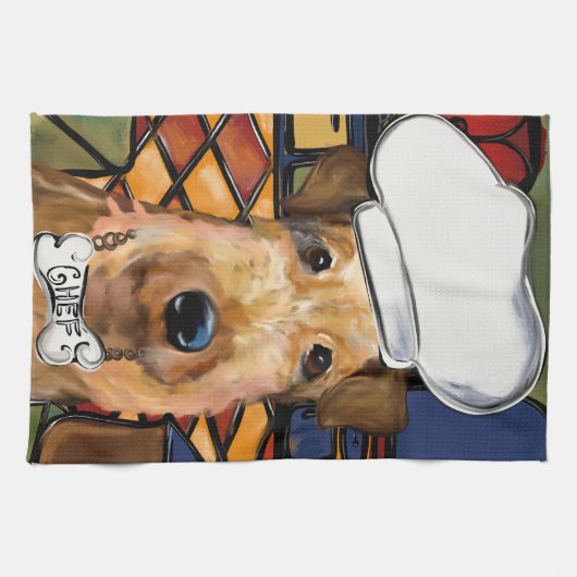 Airedale Terrier Geschirrtuch (Horizontal)