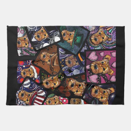 AIREDALE TERRIER GESCHIRRTUCH (Horizontal)