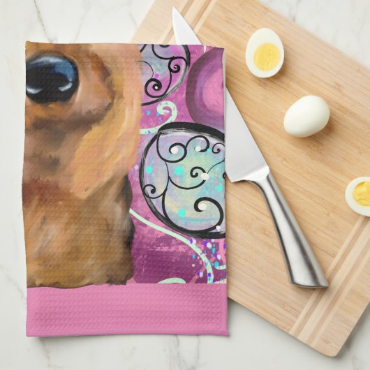 AIREDALE TERRIER GESCHIRRTUCH (Viertel Falte)