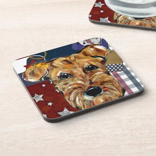 AIREDALE TERRIER GETRÄNKEUNTERSETZER (Linke Seite)