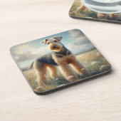 Airedale Terrier Getränkeuntersetzer (Linke Seite)