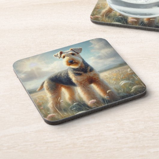 Airedale Terrier Getränkeuntersetzer (Linke Seite)