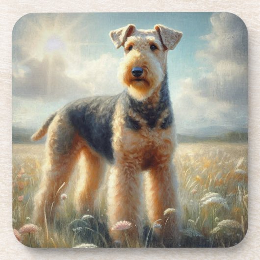 Airedale Terrier Getränkeuntersetzer (Vorderseite)