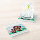  Airedale Terrier Glasuntersetzer (Schrägansicht)