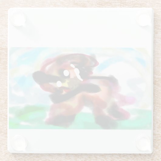 Airedale Terrier Glasuntersetzer (Rückseite)