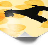 Airedale Terrier Gold Blätter Fotodruck (Ecke)