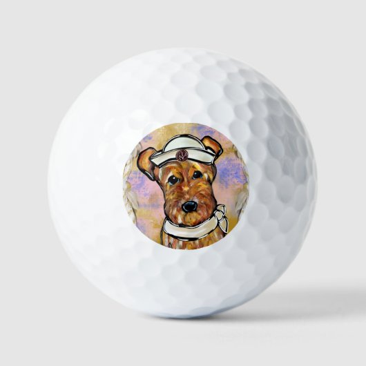 AIREDALE TERRIER GOLFBALL (Vorderseite)