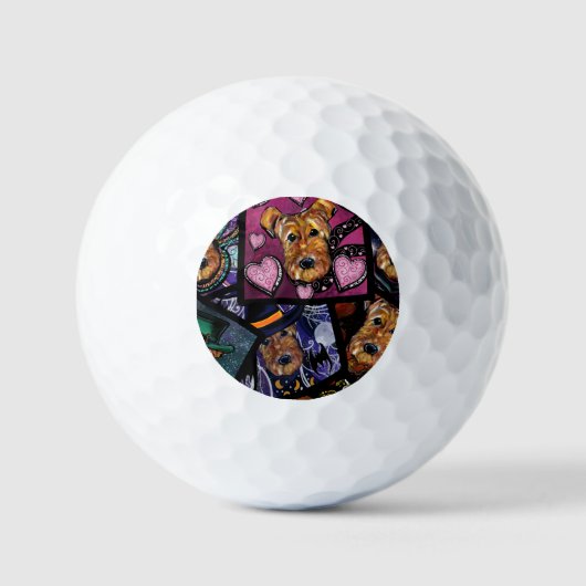 AIREDALE TERRIER GOLFBALL (Vorderseite)