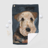 AIREDALE TERRIER GOLFHANDTUCH (Insitu)