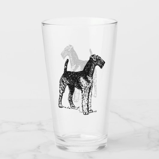 Airedale Terrier Gravur Glas (Rückseite)