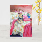 Airedale Terrier Grußkarten Karte (Gelbe Blume)