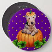 Airedale Terrier Halloween Dale-O-Lantern Button (Vorne & Hinten)