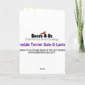 Airedale Terrier Halloween Dale-O-Lantern Karte (Rückseite)