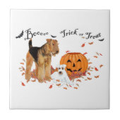 Airedale Terrier Halloween Fliese (Vorderseite)