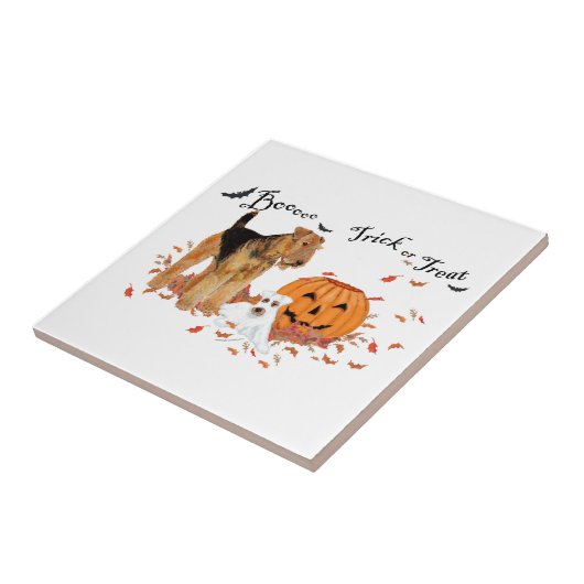 Airedale Terrier Halloween Fliese (Seite)