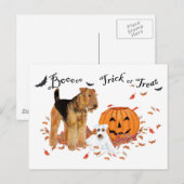 Airedale Terrier Halloween Postkarte (Vorne/Hinten)