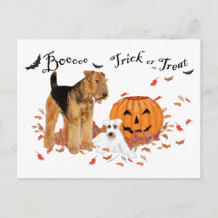 Airedale Terrier Halloween Postkarte