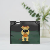 Airedale Terrier Halloween Postkarte (Stehend Vorderseite)