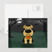 Airedale Terrier Halloween Vampire Postkarte (Vorne/Hinten)