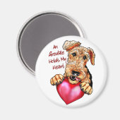 Airedale Terrier hält mein Herz Magnet (Vorderseite/Rückseite)