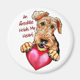Airedale Terrier hält mein Herz Magnet